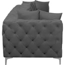 Meridian Tremblay Grey Velvet Modular Sofa IMAGE 10
