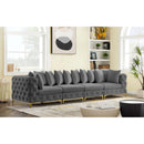 Meridian Tremblay Grey Velvet Modular Sofa IMAGE 3