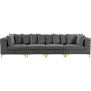 Meridian Tremblay Grey Velvet Modular Sofa IMAGE 5