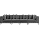 Meridian Tremblay Grey Velvet Modular Sofa IMAGE 6