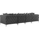 Meridian Tremblay Grey Velvet Modular Sofa IMAGE 8