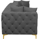 Meridian Tremblay Grey Velvet Modular Sofa IMAGE 9
