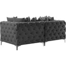 Meridian Tremblay Grey Velvet Modular Sofa IMAGE 10