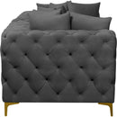 Meridian Tremblay Grey Velvet Modular Sofa IMAGE 11