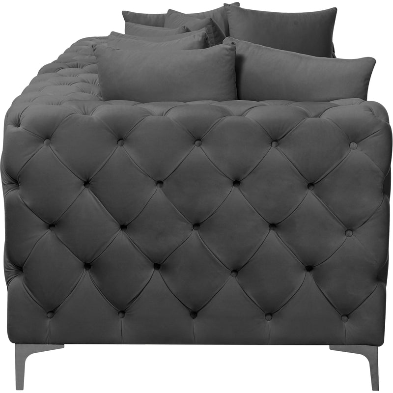 Meridian Tremblay Grey Velvet Modular Sofa IMAGE 12