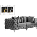 Meridian Tremblay Grey Velvet Modular Sofa IMAGE 2