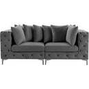 Meridian Tremblay Grey Velvet Modular Sofa IMAGE 6