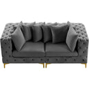 Meridian Tremblay Grey Velvet Modular Sofa IMAGE 7