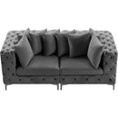 Meridian Tremblay Grey Velvet Modular Sofa IMAGE 8