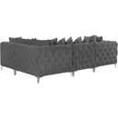 Meridian Tremblay Grey Velvet Modular Sectional IMAGE 10