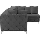 Meridian Tremblay Grey Velvet Modular Sectional IMAGE 12