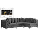 Meridian Tremblay Grey Velvet Modular Sectional IMAGE 2