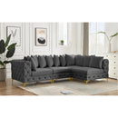 Meridian Tremblay Grey Velvet Modular Sectional IMAGE 3