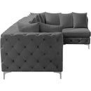 Meridian Tremblay Grey Velvet Modular Sectional IMAGE 12