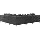 Meridian Tremblay Grey Velvet Modular Sectional IMAGE 8