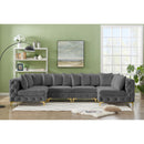 Meridian Tremblay Grey Velvet Modular Sectional IMAGE 3