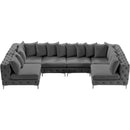 Meridian Tremblay Grey Velvet Modular Sectional IMAGE 8