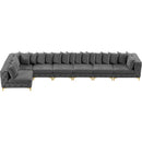 Meridian Tremblay Grey Velvet Modular Sectional IMAGE 13