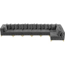 Meridian Tremblay Grey Velvet Modular Sectional IMAGE 15