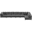 Meridian Tremblay Grey Velvet Modular Sectional IMAGE 16