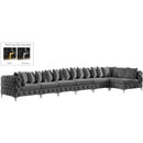 Meridian Tremblay Grey Velvet Modular Sectional IMAGE 2
