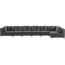 Meridian Tremblay Grey Velvet Modular Sectional IMAGE 6