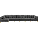 Meridian Tremblay Grey Velvet Modular Sectional IMAGE 7