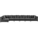 Meridian Tremblay Grey Velvet Modular Sectional IMAGE 8
