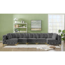 Meridian Tremblay Grey Velvet Modular Sectional IMAGE 3