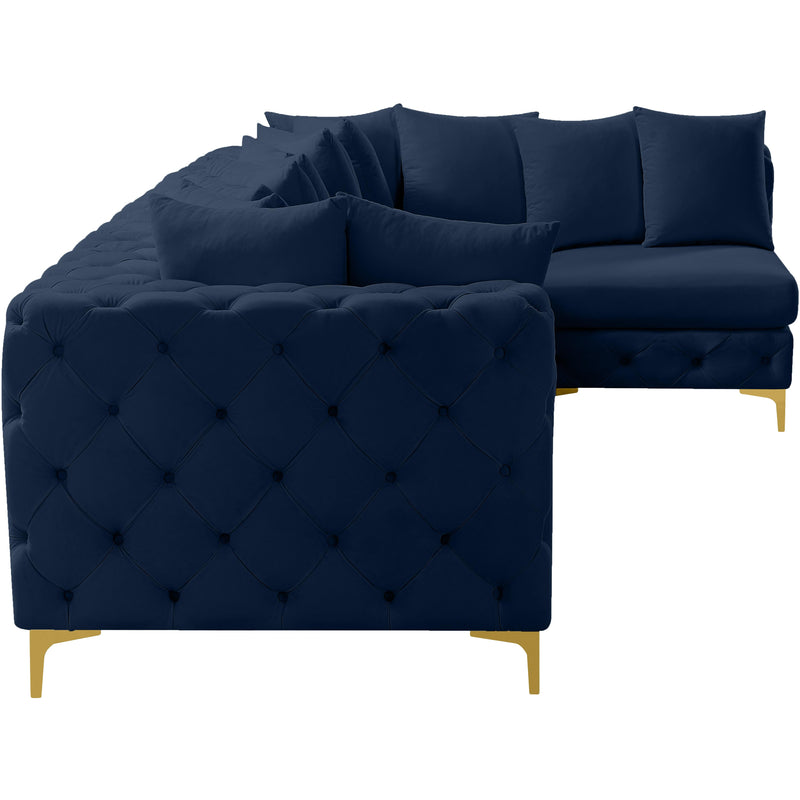 Meridian Tremblay Navy Velvet Modular Sectional IMAGE 11