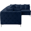 Meridian Tremblay Navy Velvet Modular Sectional IMAGE 12