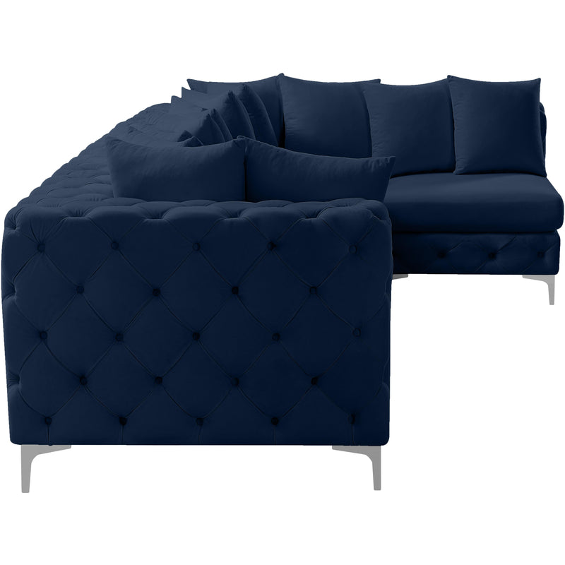 Meridian Tremblay Navy Velvet Modular Sectional IMAGE 12