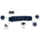 Meridian Tremblay Navy Velvet Modular Sectional IMAGE 14