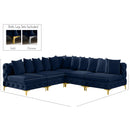 Meridian Tremblay Navy Velvet Modular Sectional IMAGE 11