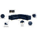 Meridian Tremblay Navy Velvet Modular Sectional IMAGE 12