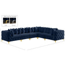 Meridian Tremblay Navy Velvet Modular Sectional IMAGE 13