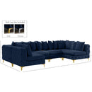 Meridian Tremblay Navy Velvet Modular Sectional IMAGE 15