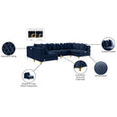 Meridian Tremblay Navy Velvet Modular Sectional IMAGE 16