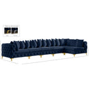 Meridian Tremblay Navy Velvet Modular Sectional IMAGE 17