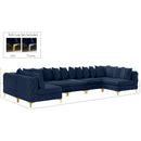 Meridian Tremblay Navy Velvet Modular Sectional IMAGE 13