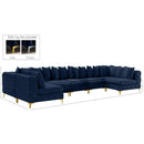 Meridian Tremblay Navy Velvet Modular Sectional IMAGE 15