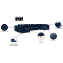 Meridian Tremblay Navy Velvet Modular Sectional IMAGE 16