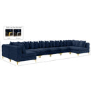 Meridian Tremblay Navy Velvet Modular Sectional IMAGE 15