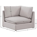 Meridian Mackenzie Beige Durable Linen Textured Corner Chair IMAGE 7