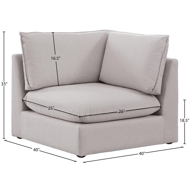 Meridian Mackenzie Beige Durable Linen Textured Corner Chair IMAGE 7