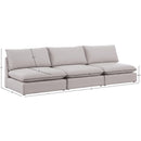 Meridian Mackenzie Beige Durable Linen Textured Modular Sofa IMAGE 7
