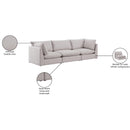 Meridian Mackenzie Beige Durable Linen Textured Modular Sofa IMAGE 10