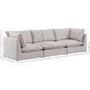 Meridian Mackenzie Beige Durable Linen Textured Modular Sofa IMAGE 9