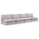 Meridian Mackenzie Beige Durable Linen Textured Modular Sofa IMAGE 7