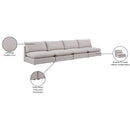 Meridian Mackenzie Beige Durable Linen Textured Modular Sofa IMAGE 8